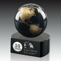 Marble Globe Award on Crescent Base/ Green - 4 1/2" High
